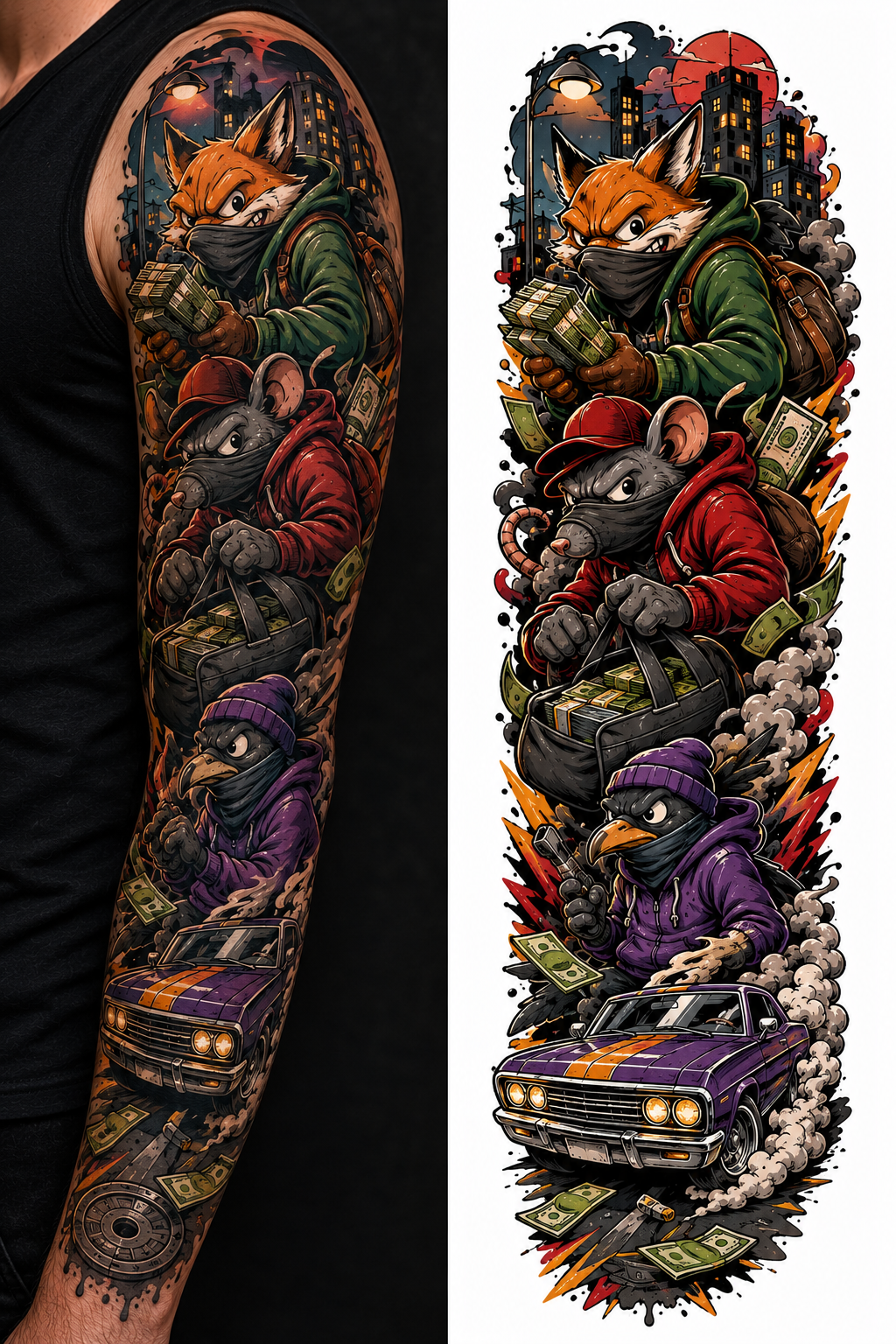Getaway Crew tattoo model preview